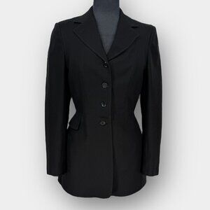 Harry Hall Womens Equestrian Riding Jacket Black 4 Button Made in England Lined